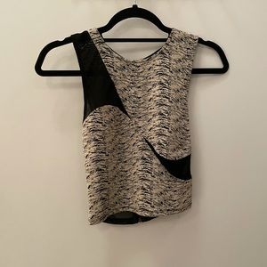 Vintage Black and white sheer crop top